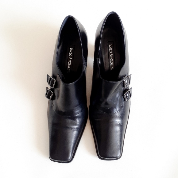 🖤 Enzo Angiolini black leather heel ankle boots - Picture 2 of 3